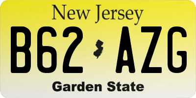 NJ license plate B62AZG