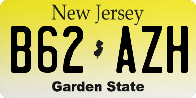 NJ license plate B62AZH