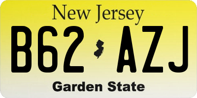 NJ license plate B62AZJ