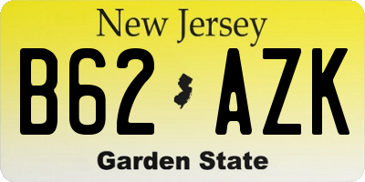 NJ license plate B62AZK