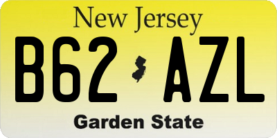 NJ license plate B62AZL