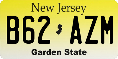NJ license plate B62AZM