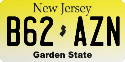 NJ license plate B62AZN