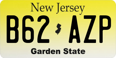 NJ license plate B62AZP