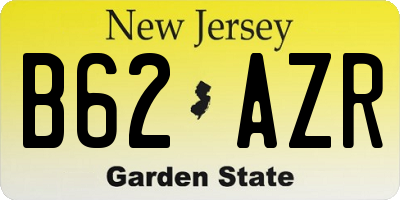NJ license plate B62AZR