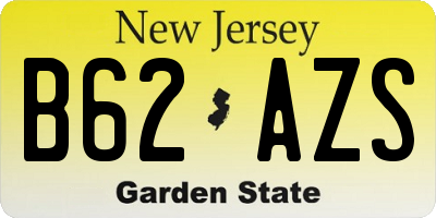 NJ license plate B62AZS