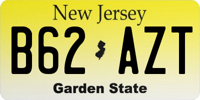 NJ license plate B62AZT