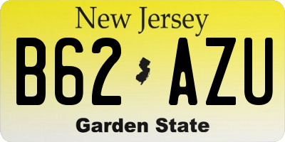 NJ license plate B62AZU