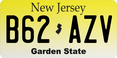 NJ license plate B62AZV