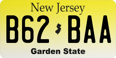 NJ license plate B62BAA