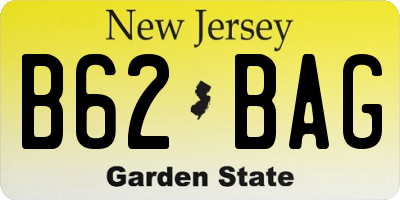 NJ license plate B62BAG