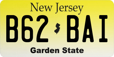 NJ license plate B62BAI