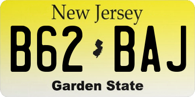 NJ license plate B62BAJ