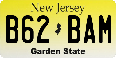 NJ license plate B62BAM