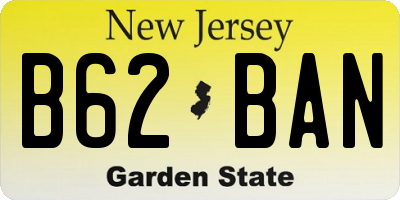 NJ license plate B62BAN