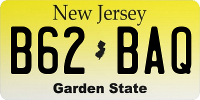 NJ license plate B62BAQ