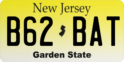 NJ license plate B62BAT