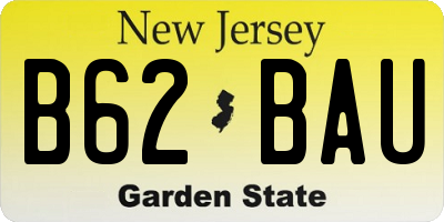 NJ license plate B62BAU