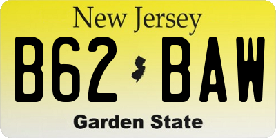 NJ license plate B62BAW