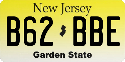 NJ license plate B62BBE