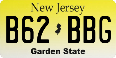 NJ license plate B62BBG