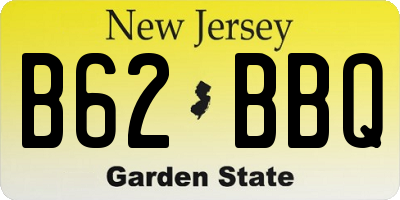NJ license plate B62BBQ