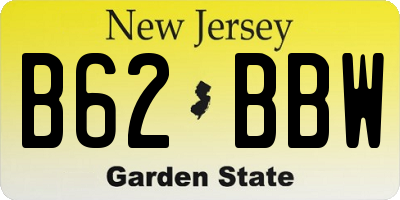 NJ license plate B62BBW