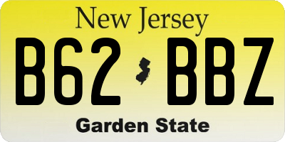 NJ license plate B62BBZ