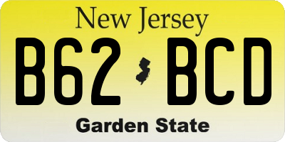 NJ license plate B62BCD