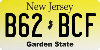 NJ license plate B62BCF