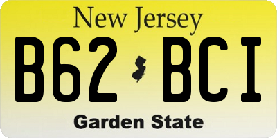 NJ license plate B62BCI