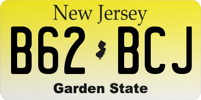 NJ license plate B62BCJ