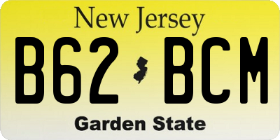 NJ license plate B62BCM