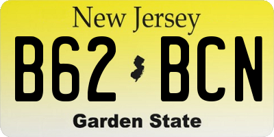 NJ license plate B62BCN