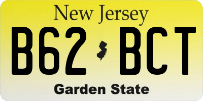 NJ license plate B62BCT