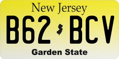 NJ license plate B62BCV