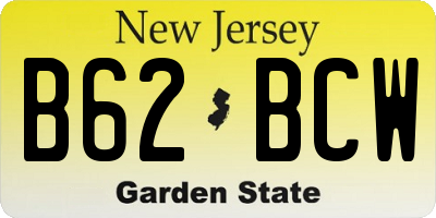 NJ license plate B62BCW