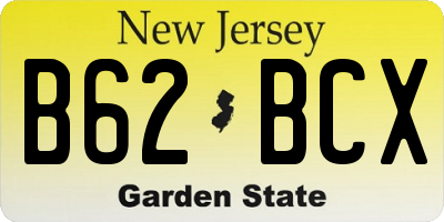 NJ license plate B62BCX