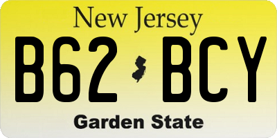 NJ license plate B62BCY