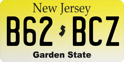 NJ license plate B62BCZ