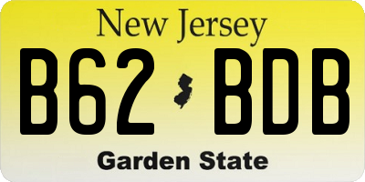 NJ license plate B62BDB