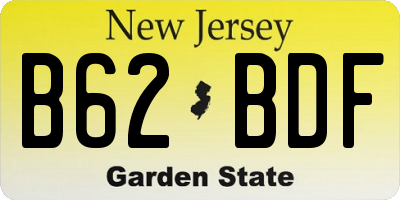NJ license plate B62BDF