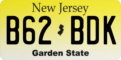 NJ license plate B62BDK
