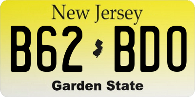NJ license plate B62BDO