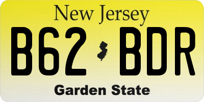 NJ license plate B62BDR