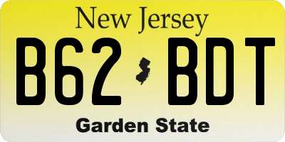 NJ license plate B62BDT