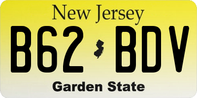NJ license plate B62BDV
