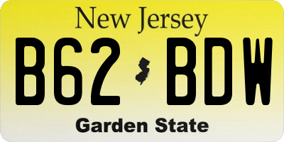 NJ license plate B62BDW