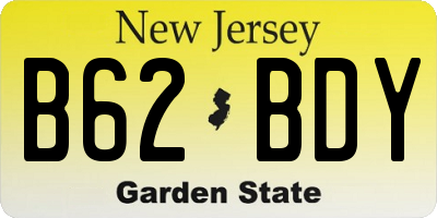 NJ license plate B62BDY