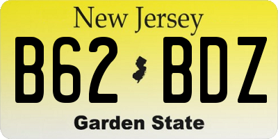 NJ license plate B62BDZ